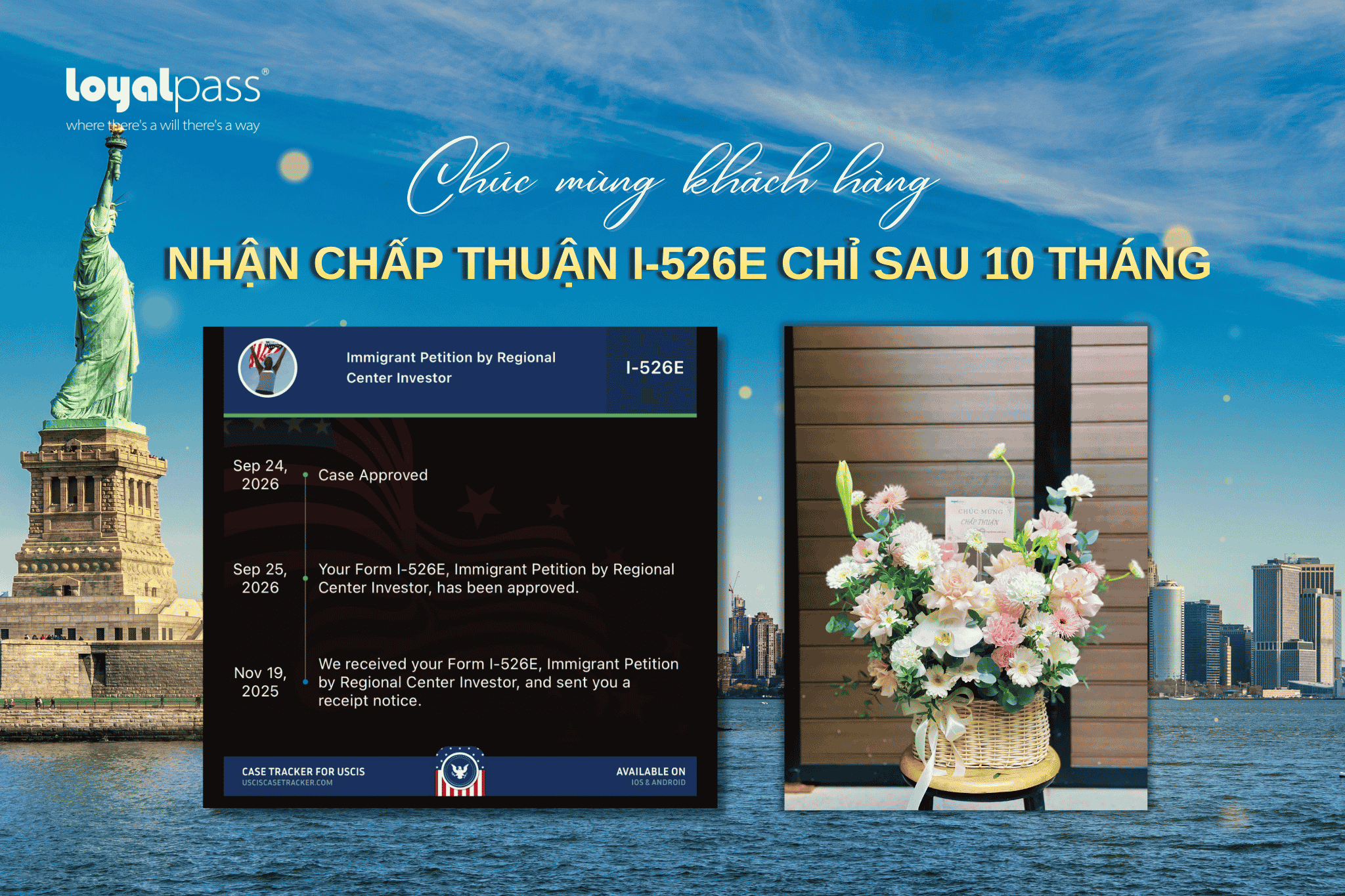 Chúc mừng khách hàng Loyalpass nhận chấp thuận I-526E chỉ sau 10 tháng